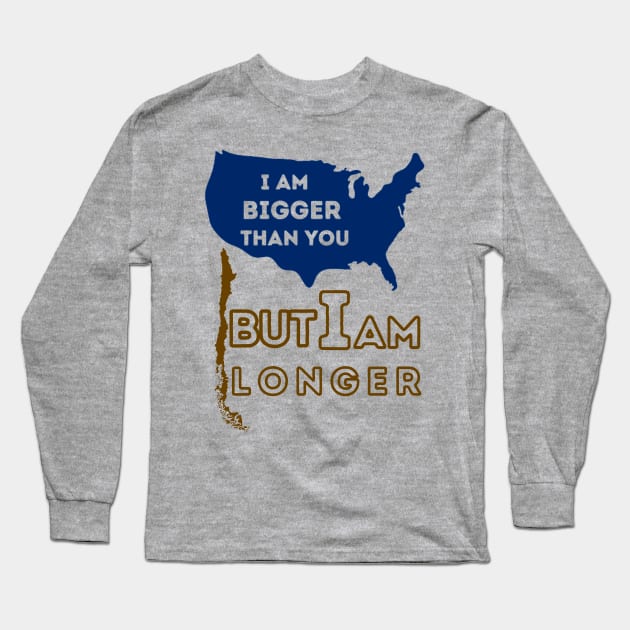 Bigger and longer, a comparison of countries Long Sleeve T-Shirt by OnuM2018